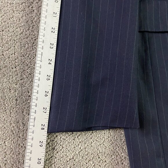 Hart Schaffner Marx Gold Trumpeter Sport Coat Blazer Men's 42 XL Blue Pinstripe - Picture 12 of 14